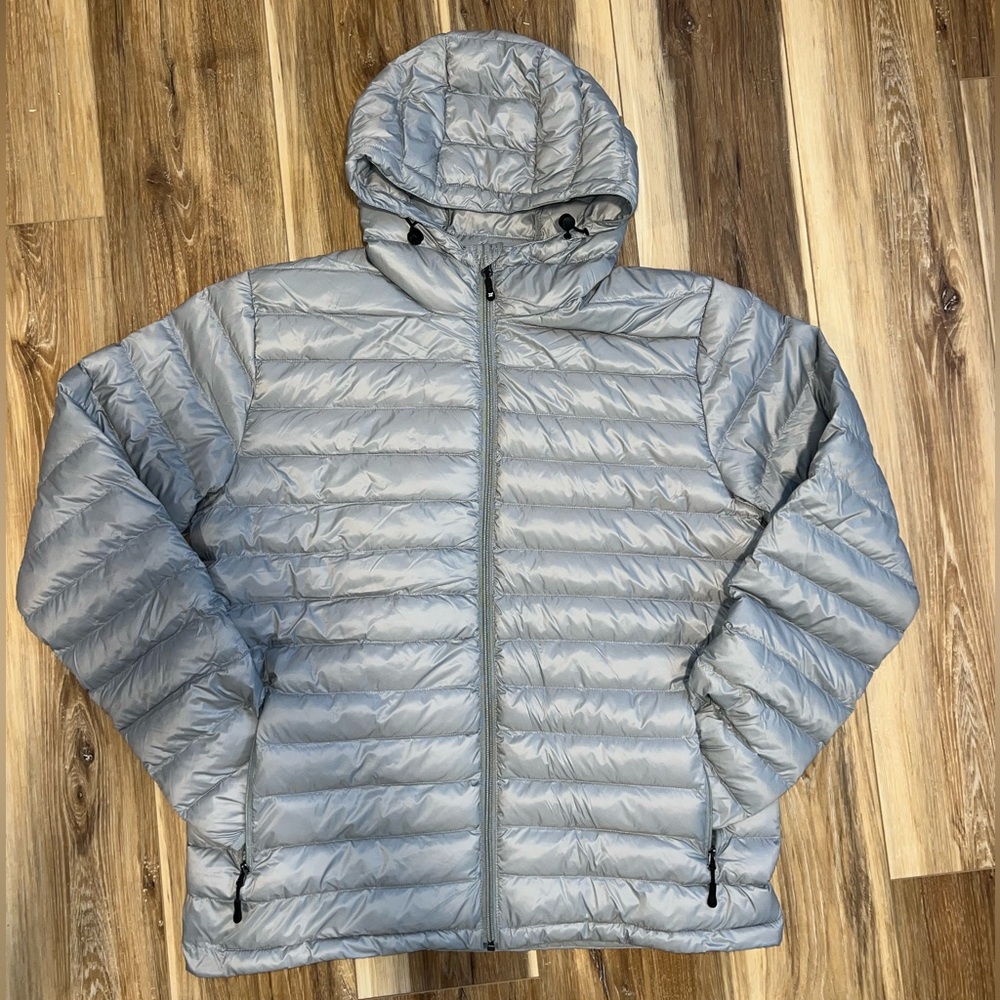(32 Degrees) Ultra-Light Down Packable Jacket, Light Grey – Medium, EUC